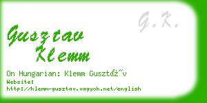 gusztav klemm business card